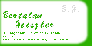 bertalan heiszler business card